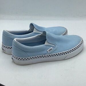 Vans Classic Slip-On  Mens Blue Canvas Lifestyle Sneakers Shoes size 6.5